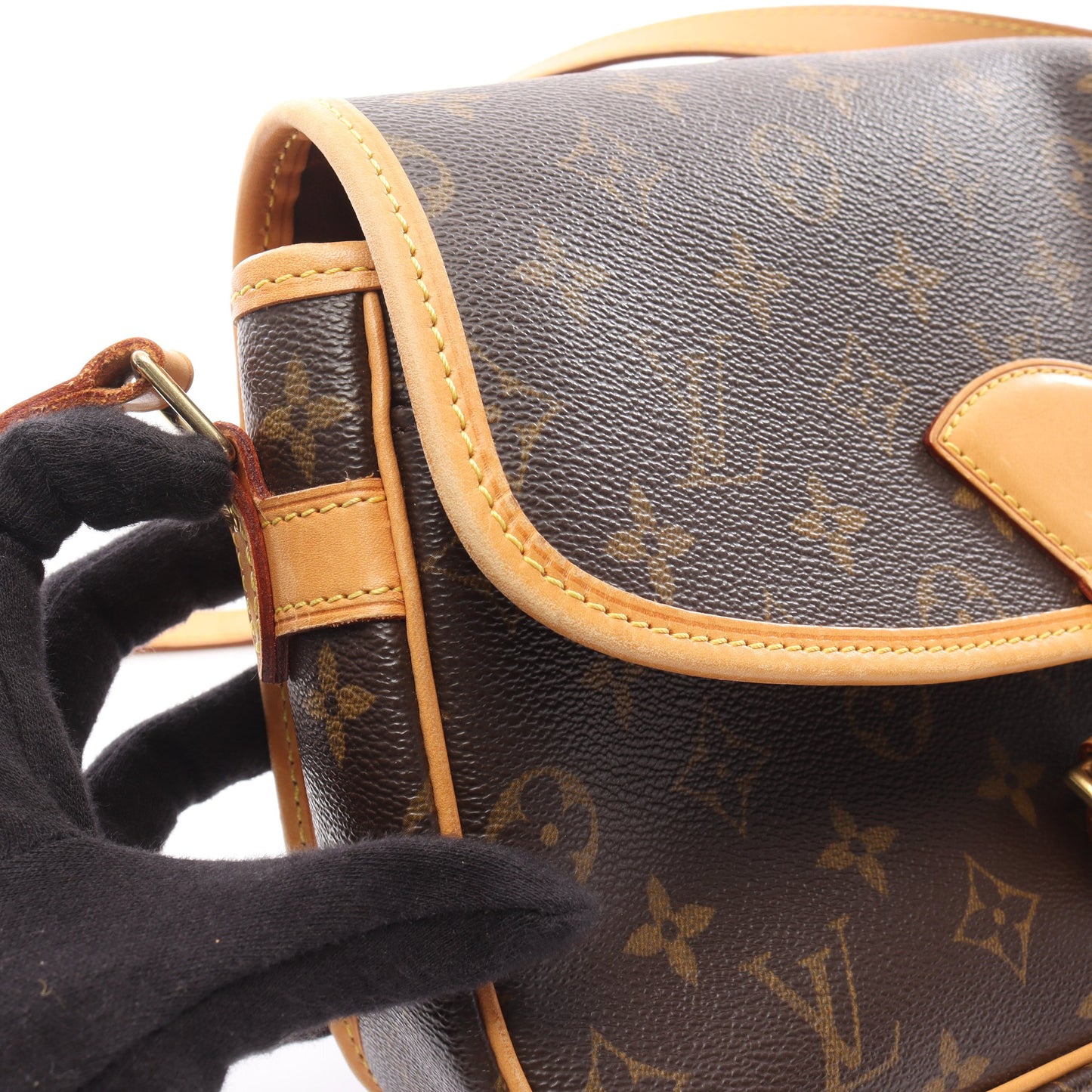 ソローニュ モノグラム ショルダーバッグ PVC レザー ブラウン ルイヴィトン バッグ LOUIS VUITTON