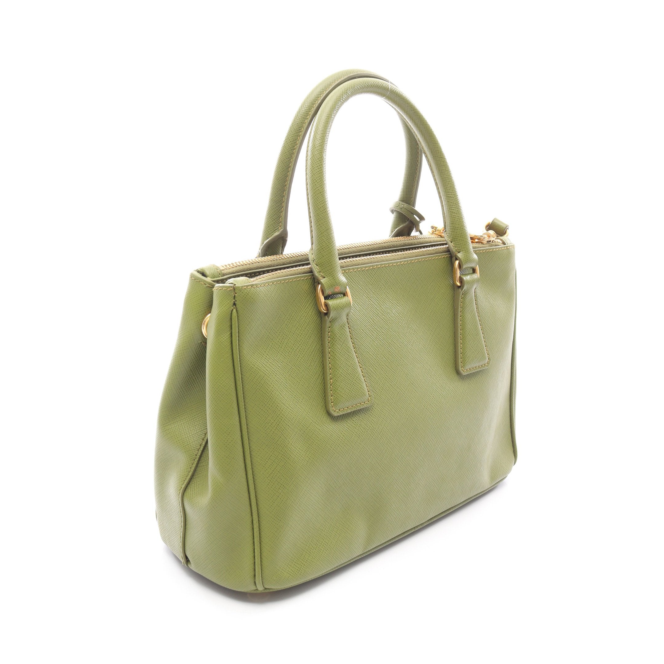 SAFFIANO LUX ガレリア ハンドバッグ サフィアーノレザー カーキ