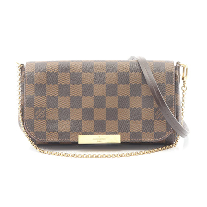 フェイボリットPM ダミエエベヌ チェーンハンドバッグ PVC レザー ブラウン 2WAY ルイヴィトン バッグ LOUIS VUITTON