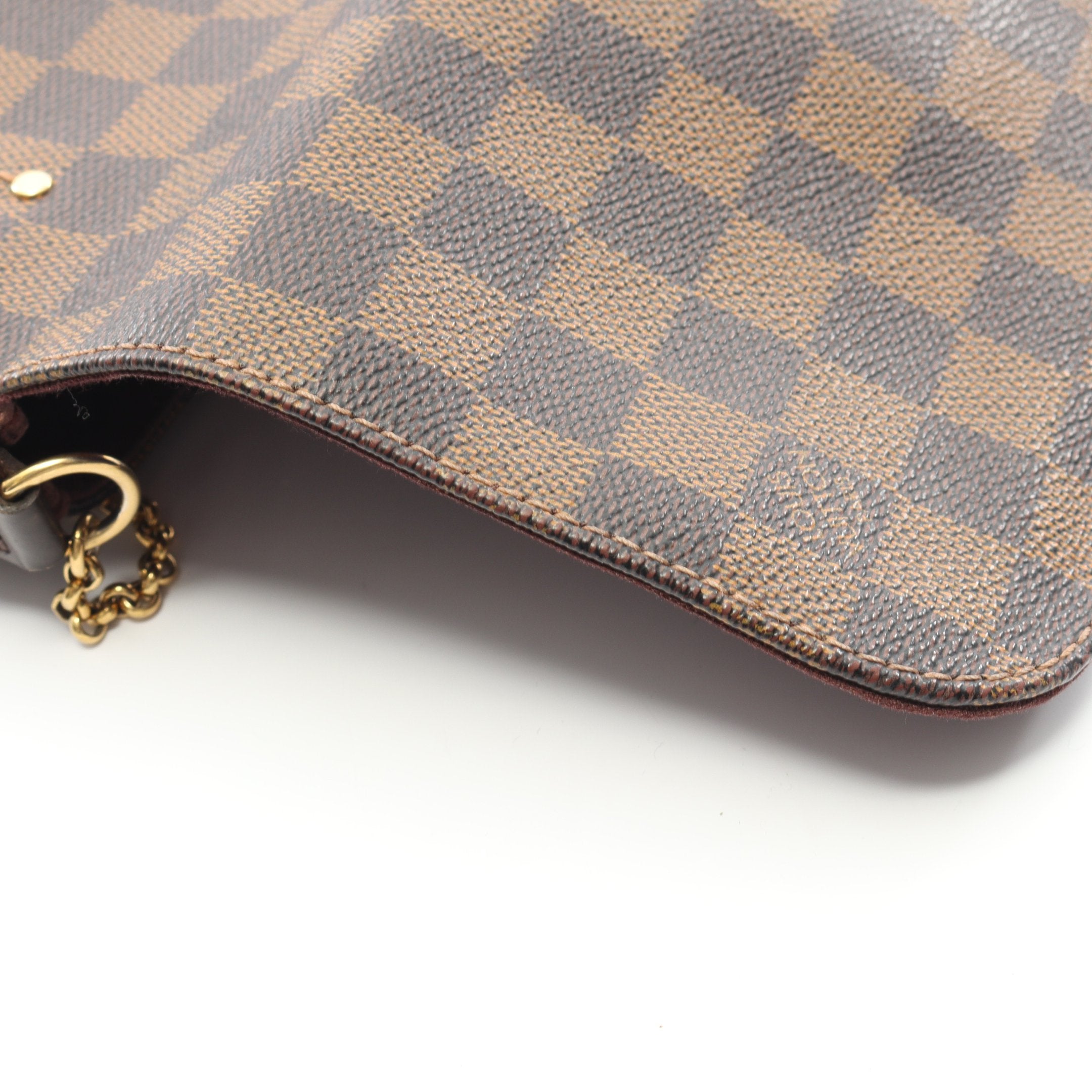 フェイボリットPM ダミエエベヌ チェーンハンドバッグ PVC レザー