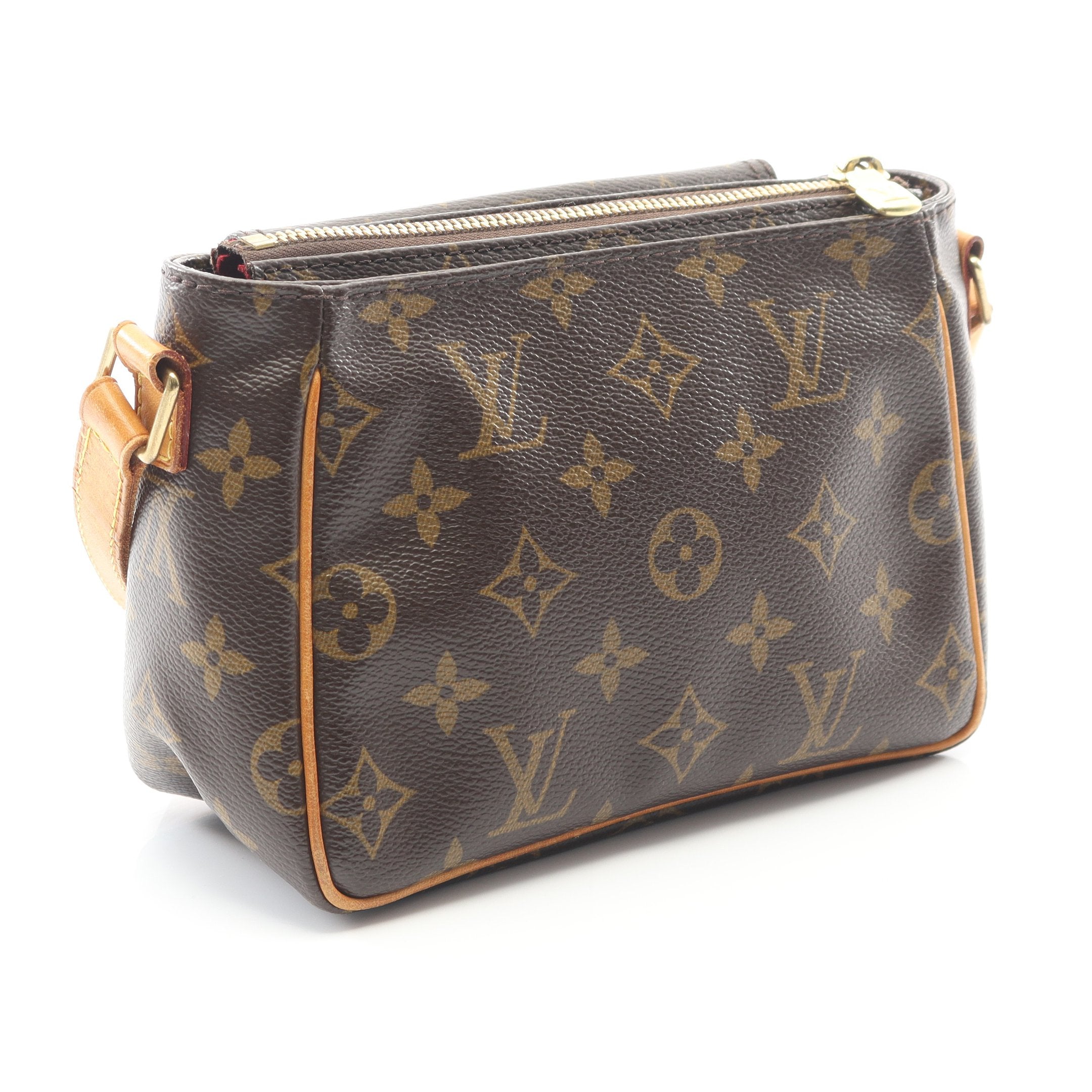 ヴィバシテPM モノグラム ショルダーバッグ PVC レザー ブラウン ルイ