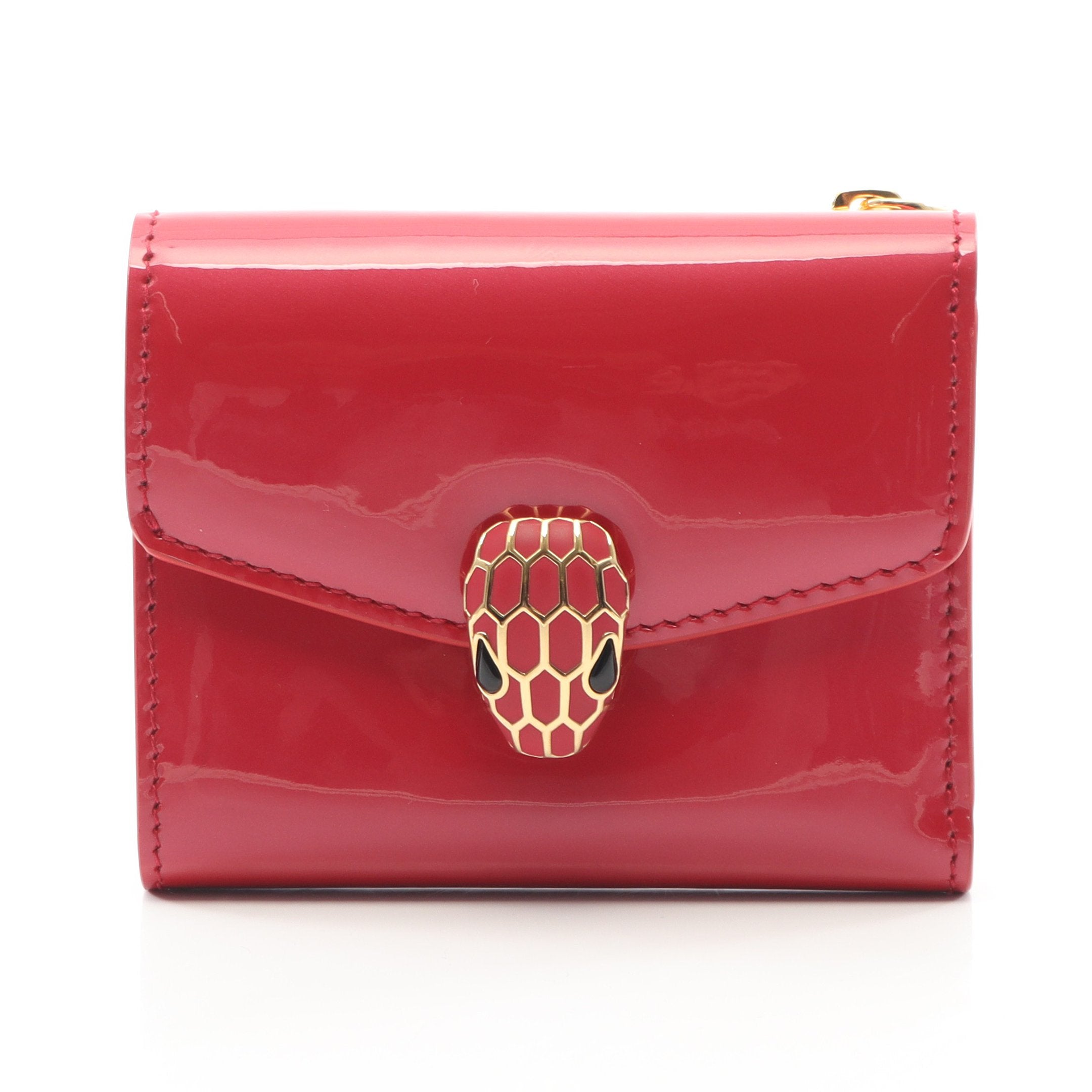 セルペンティ フォーエバー 二つ折り財布 レザー ピンクパープル