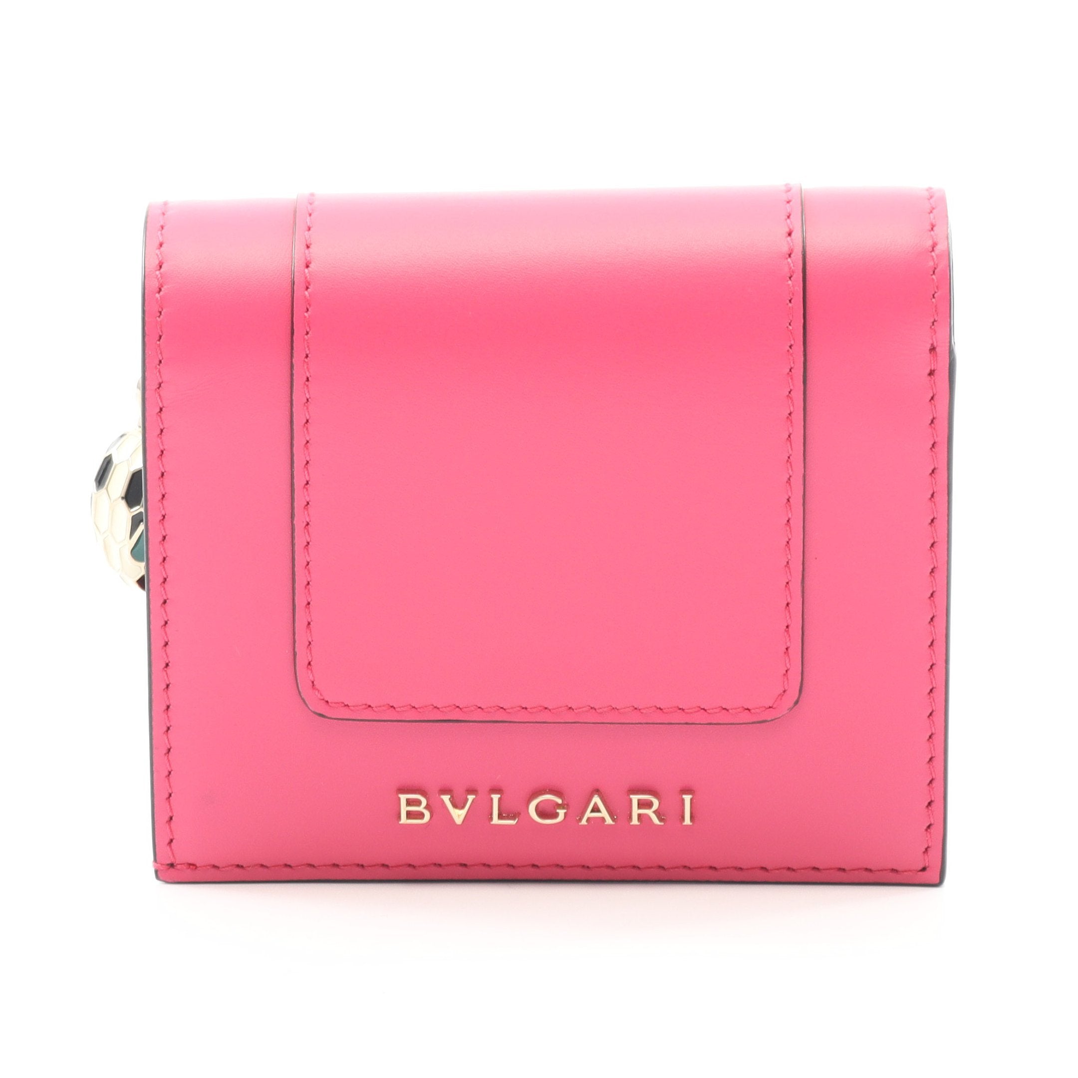 ブルガリ 三つ折り財布 グリーン/ピンク 中古・古着通販】BVLGARI (ブルガリ) 3つ折り財布 グリーン｜ブランド