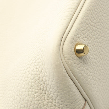 ピコタンロックPM ベトン ハンドバッグ トリヨンクレマンス オフホワイト ゴールド金具 U刻印 エルメス バッグ HERMES