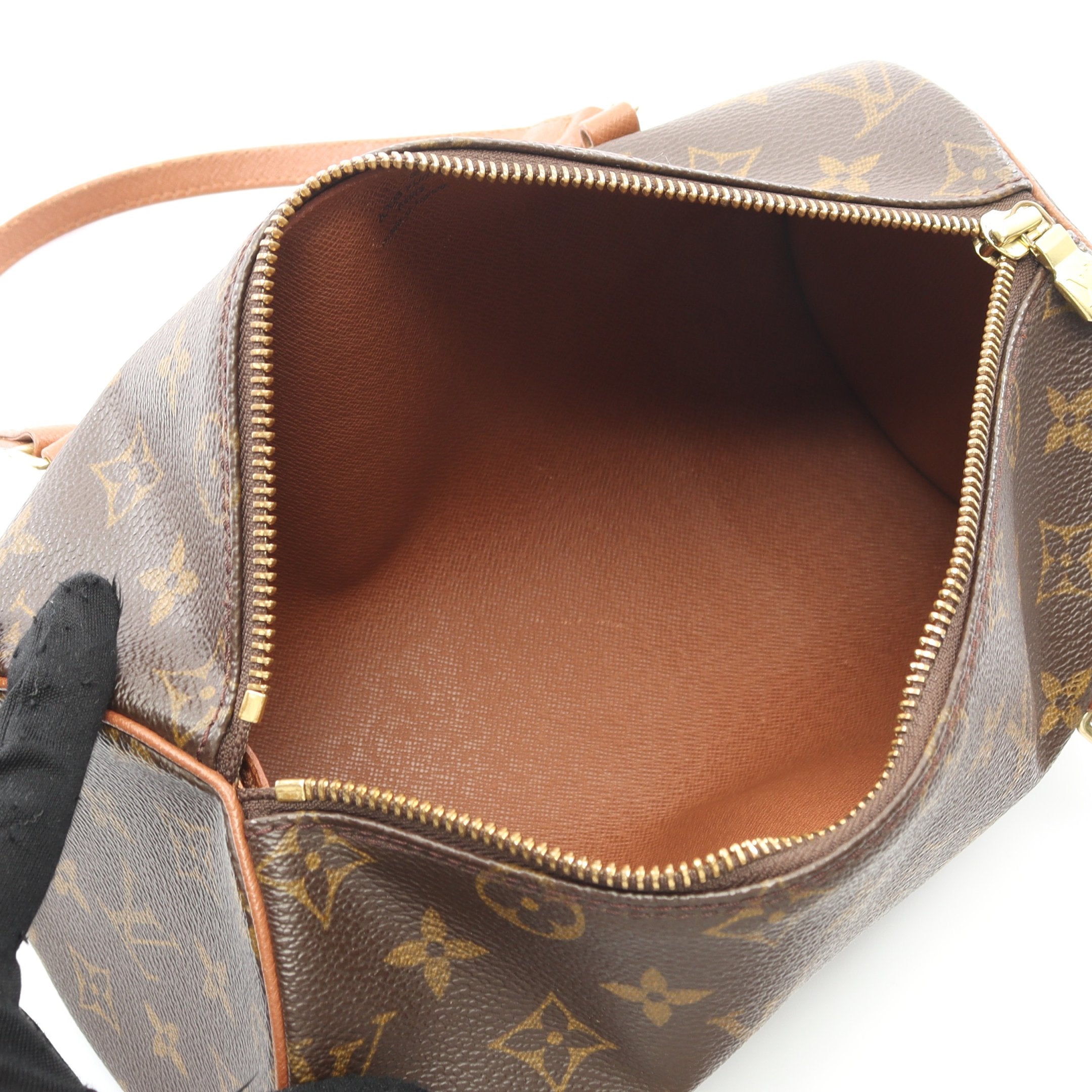 パピヨン26 モノグラム 旧型 ハンドバッグ PVC レザー ブラウン ルイ