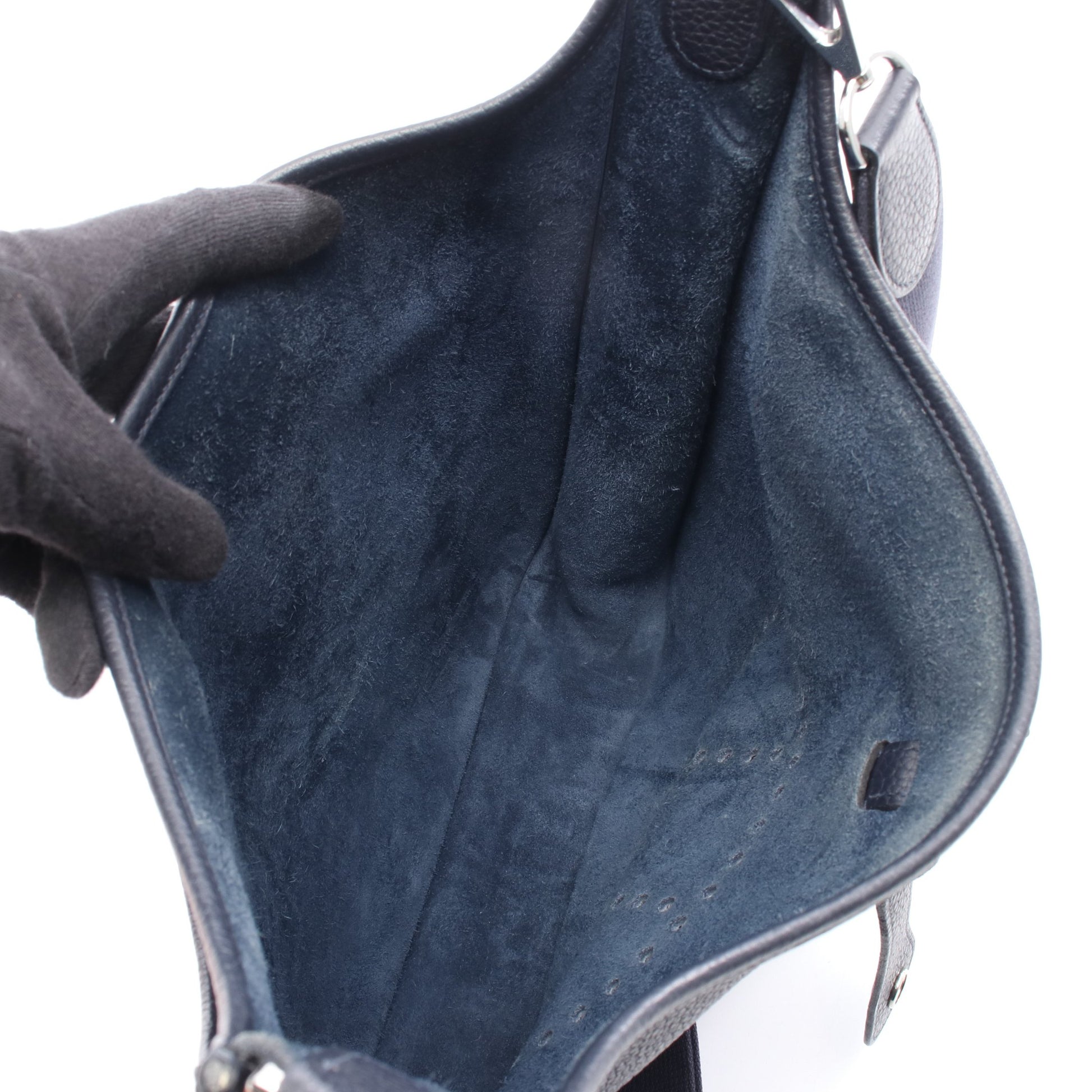 エヴリン 3 トロワ GM ブルーニュイ ショルダーバッグ トリヨンクレマンス ネイビー シルバー金具 Y刻印 エルメス バッグ HERMES