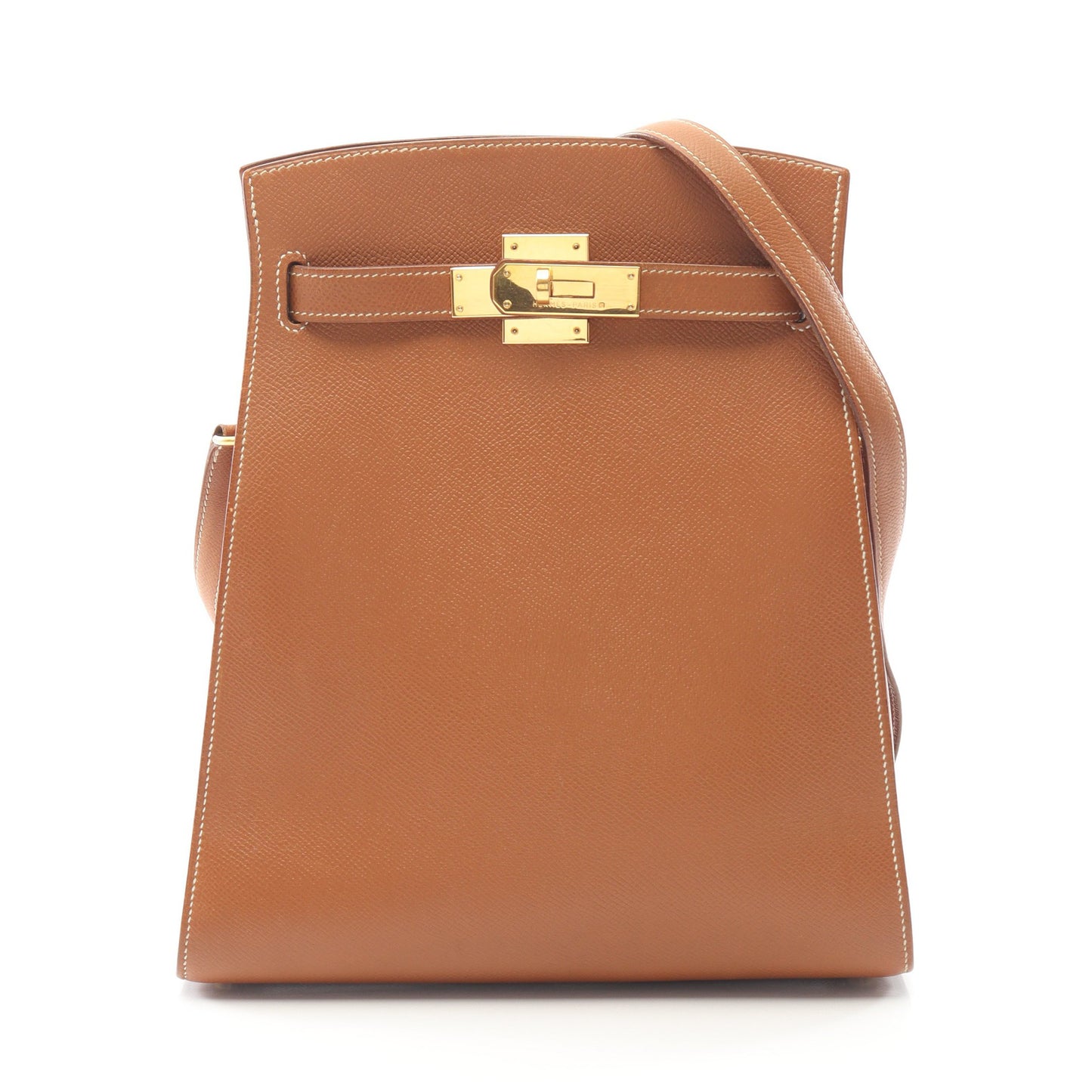ケリースポーツMM ゴールド ショルダーバッグ クシュベル ライトブラウン ゴールド金具 ○W刻印 エルメス バッグ HERMES