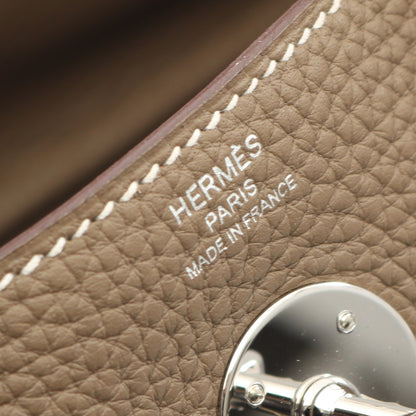 リンディ26 エトゥープ ショルダーバッグ トリヨンクレマンス グレーブラウン シルバー金具 D刻印 エルメス バッグ HERMES