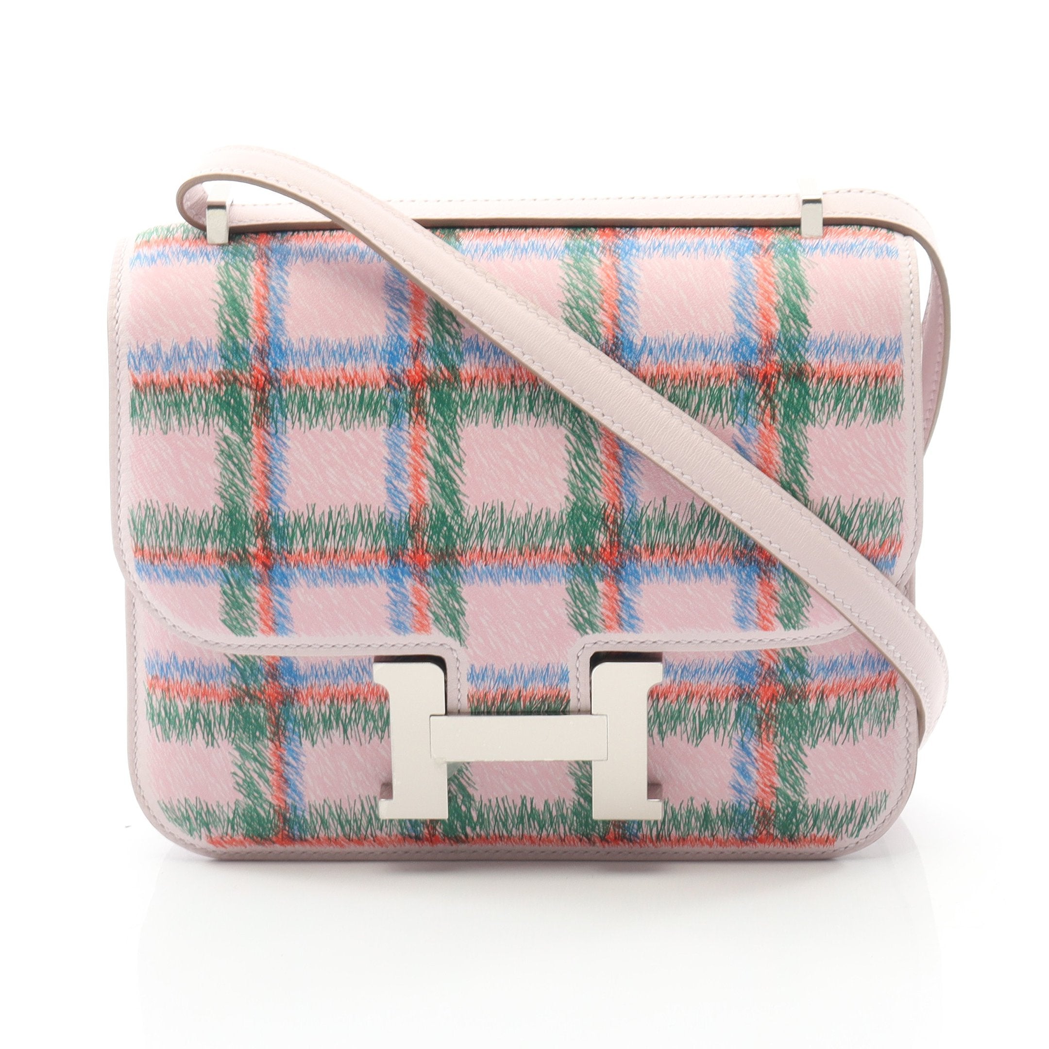 コンスタンス3 ミニ タータン モーヴペール ショルダーバッグ ヴォー