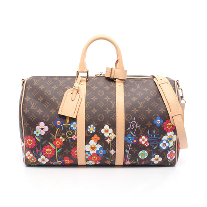 LOUIS VUITTON × 村上隆 キーポル バンドリエール45 モノグラム ボストンバッグ PVC レザー ブラウン マルチカラー ルイヴィトン バッグ LOUIS VUITTON