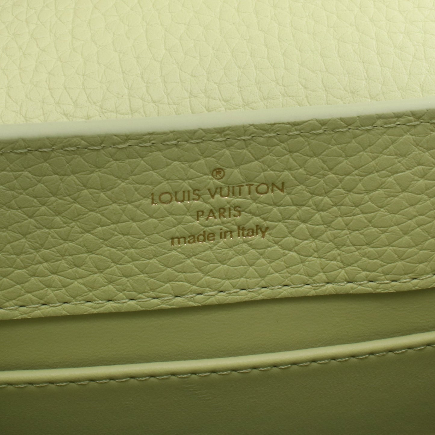 カプシーヌ MINI ハンドバッグ レザー イエローグリーン オフホワイト グレーグリーン 2WAY ルイヴィトン バッグ LOUIS VUITTON