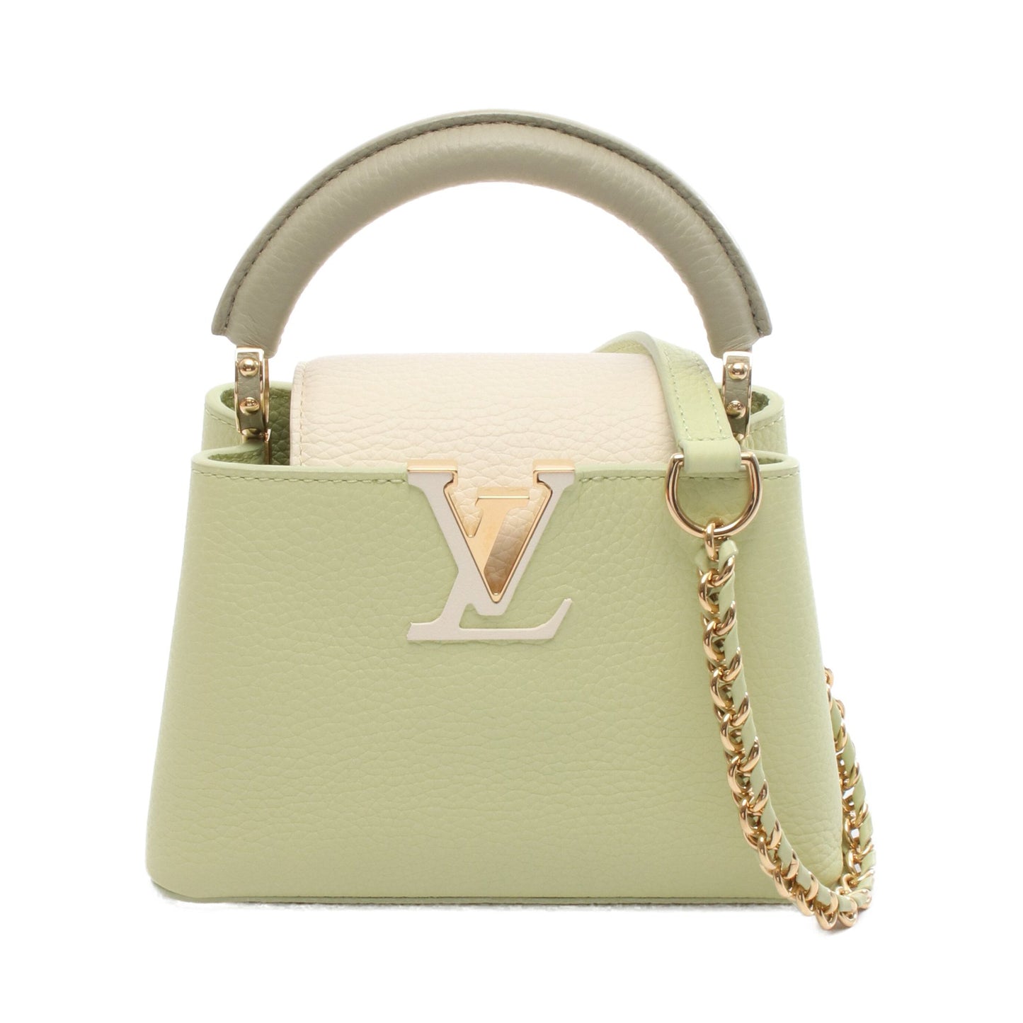カプシーヌ MINI ハンドバッグ レザー イエローグリーン オフホワイト グレーグリーン 2WAY ルイヴィトン バッグ LOUIS VUITTON