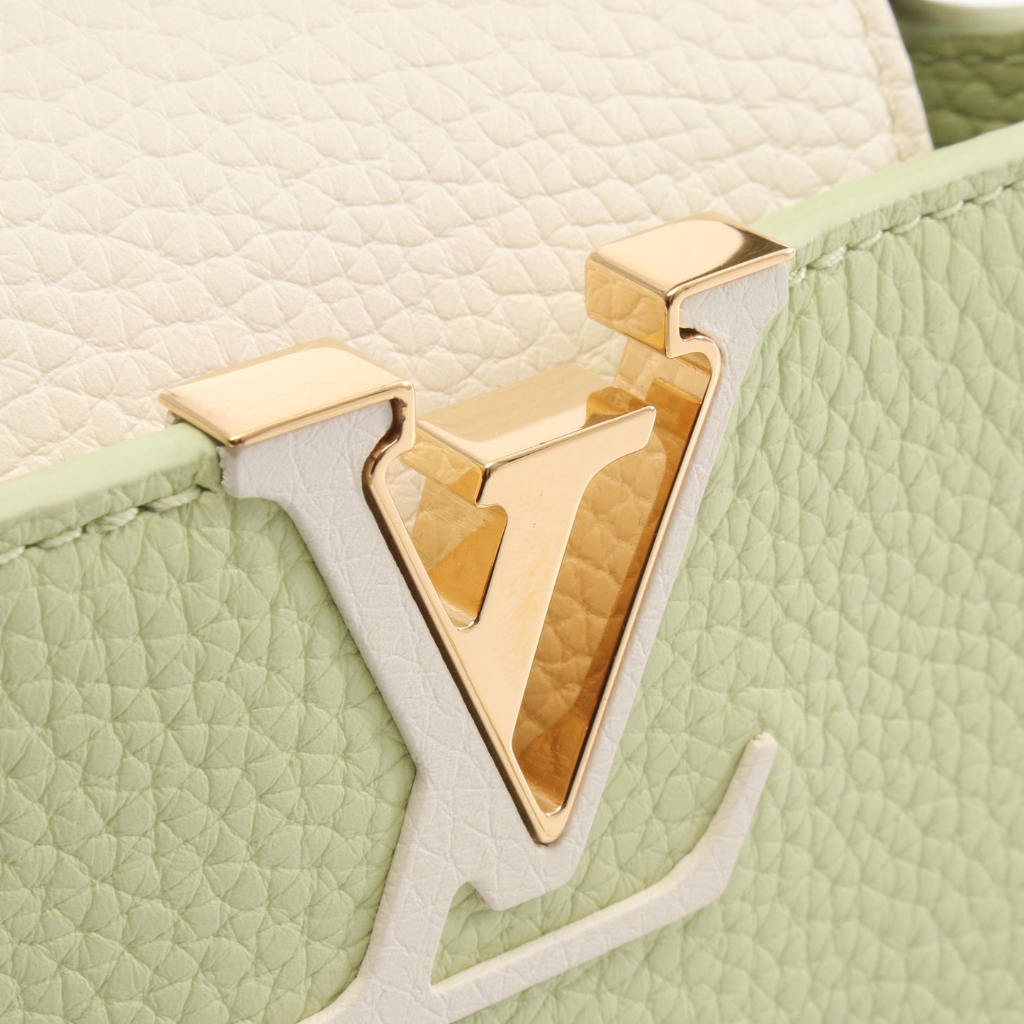 カプシーヌ MINI ハンドバッグ レザー イエローグリーン オフホワイト グレーグリーン 2WAY ルイヴィトン バッグ LOUIS VUITTON