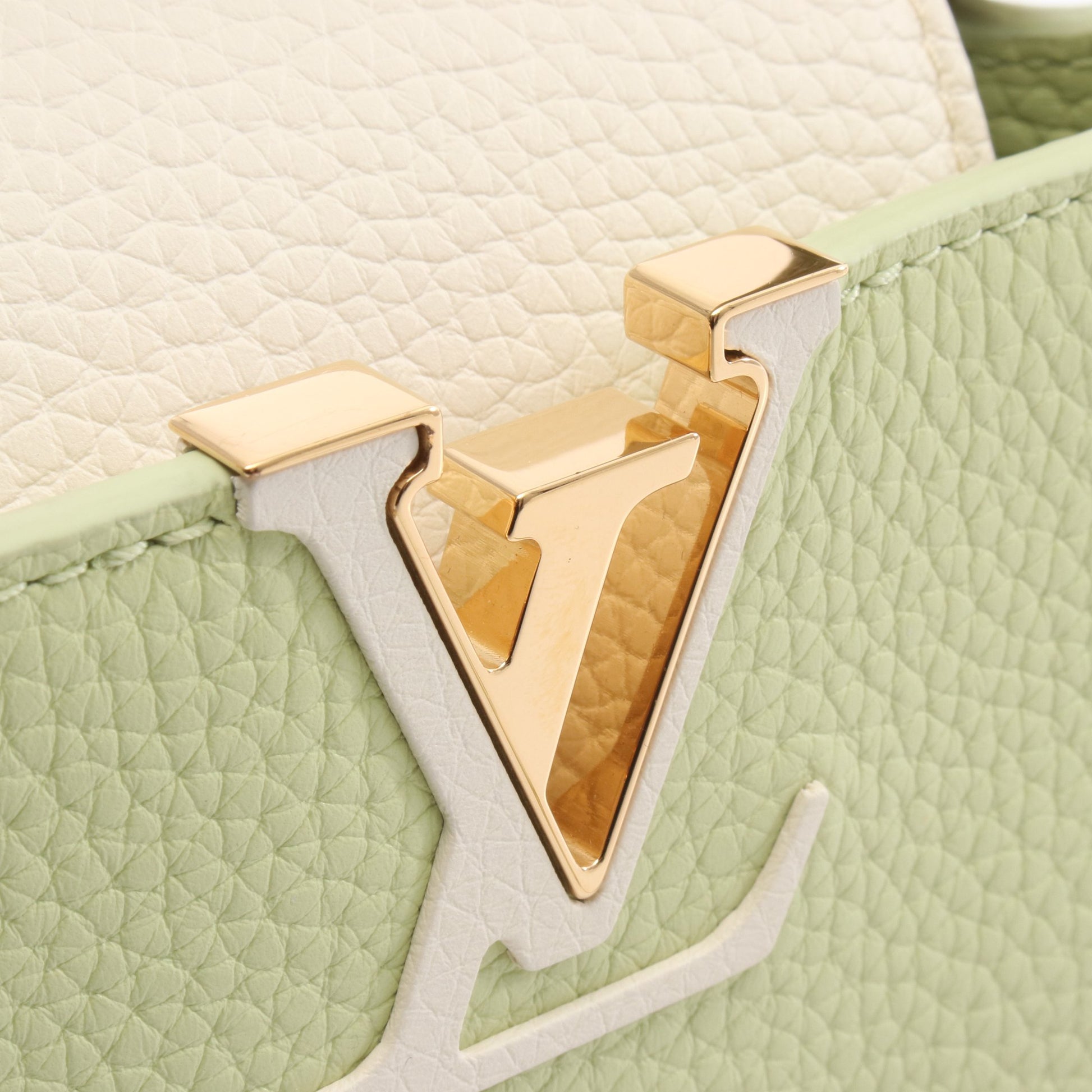 カプシーヌ MINI ハンドバッグ レザー イエローグリーン オフホワイト グレーグリーン 2WAY ルイヴィトン バッグ LOUIS VUITTON