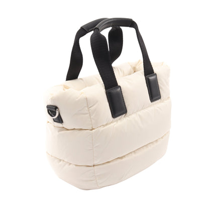 MINI CARADOC ハンドバッグ ナイロン レザー アイボリー ブラック 2WAY モンクレール バッグ MONCLER