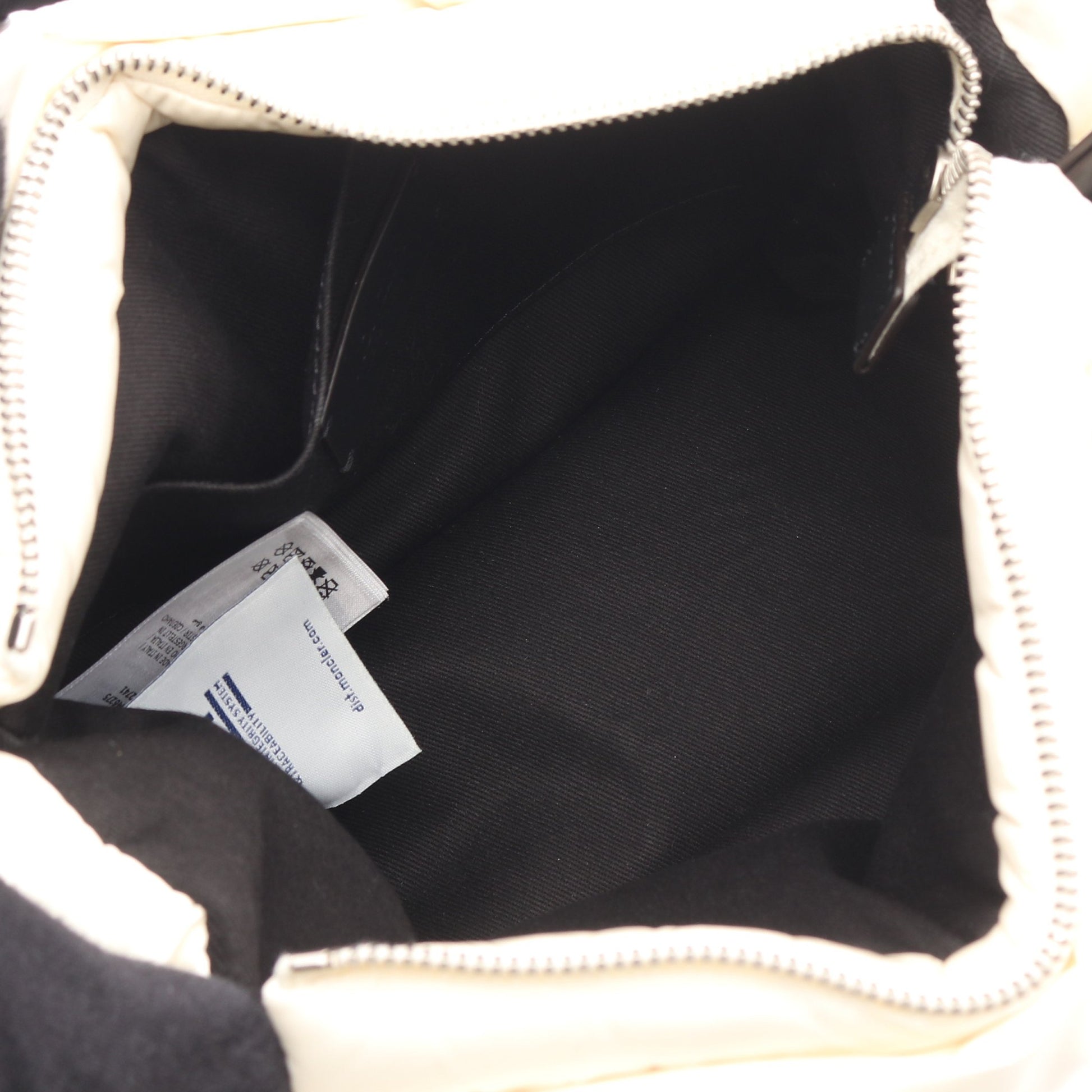 MINI CARADOC ハンドバッグ ナイロン レザー アイボリー ブラック 2WAY モンクレール バッグ MONCLER