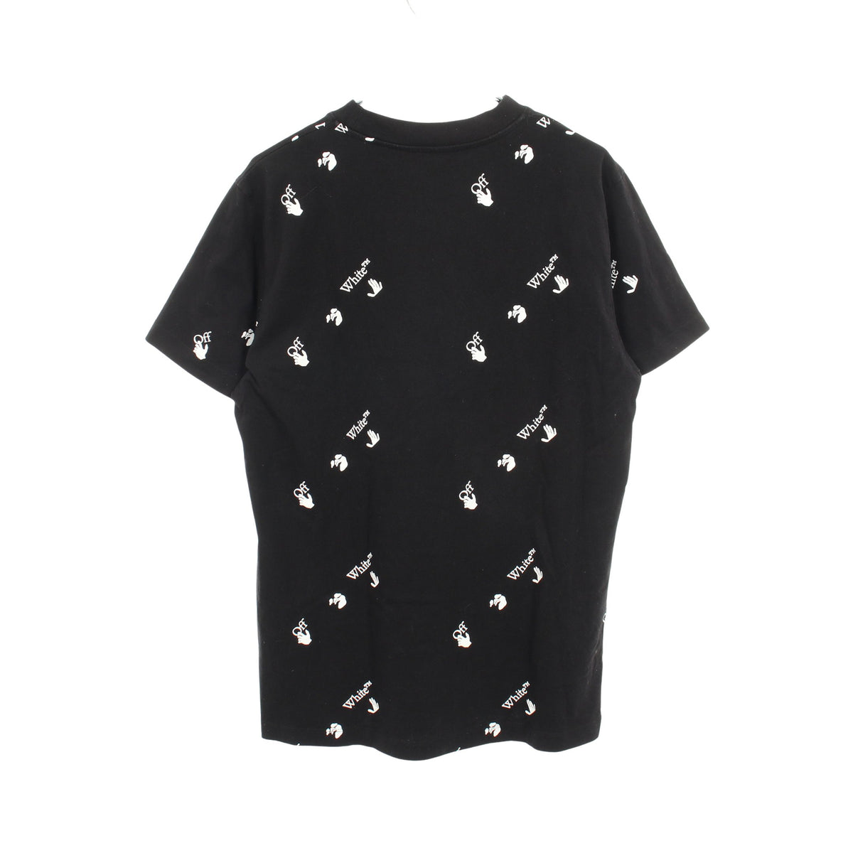 半袖Tシャツ クルーネック ロゴ総柄 コットン ブラック ホワイト オフホワイト トップス OFF-WHITE