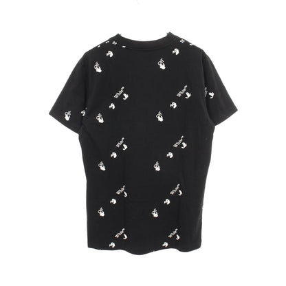 半袖Tシャツ クルーネック ロゴ総柄 コットン ブラック ホワイト オフホワイト トップス OFF-WHITE
