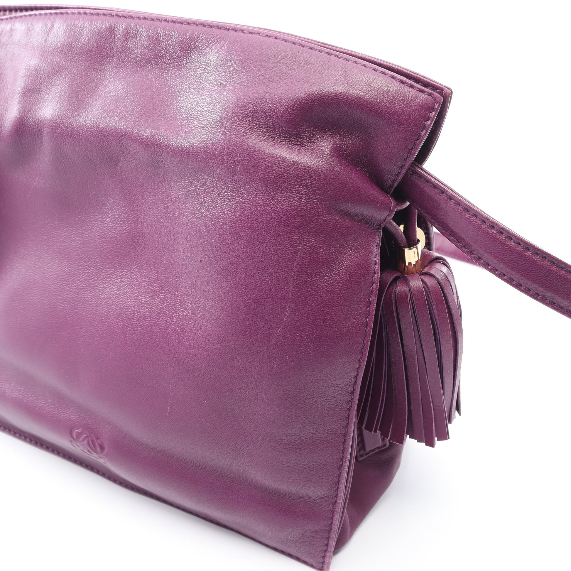 フラメンコ22 ショルダーバッグ レザー パープル タッセル ロエベ バッグ LOEWE