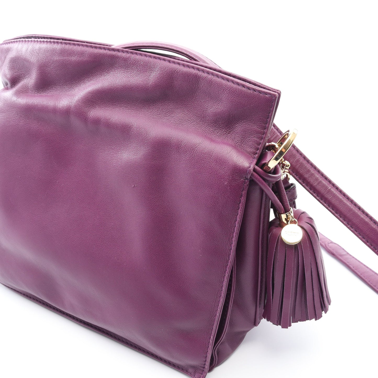 フラメンコ22 ショルダーバッグ レザー パープル タッセル ロエベ バッグ LOEWE
