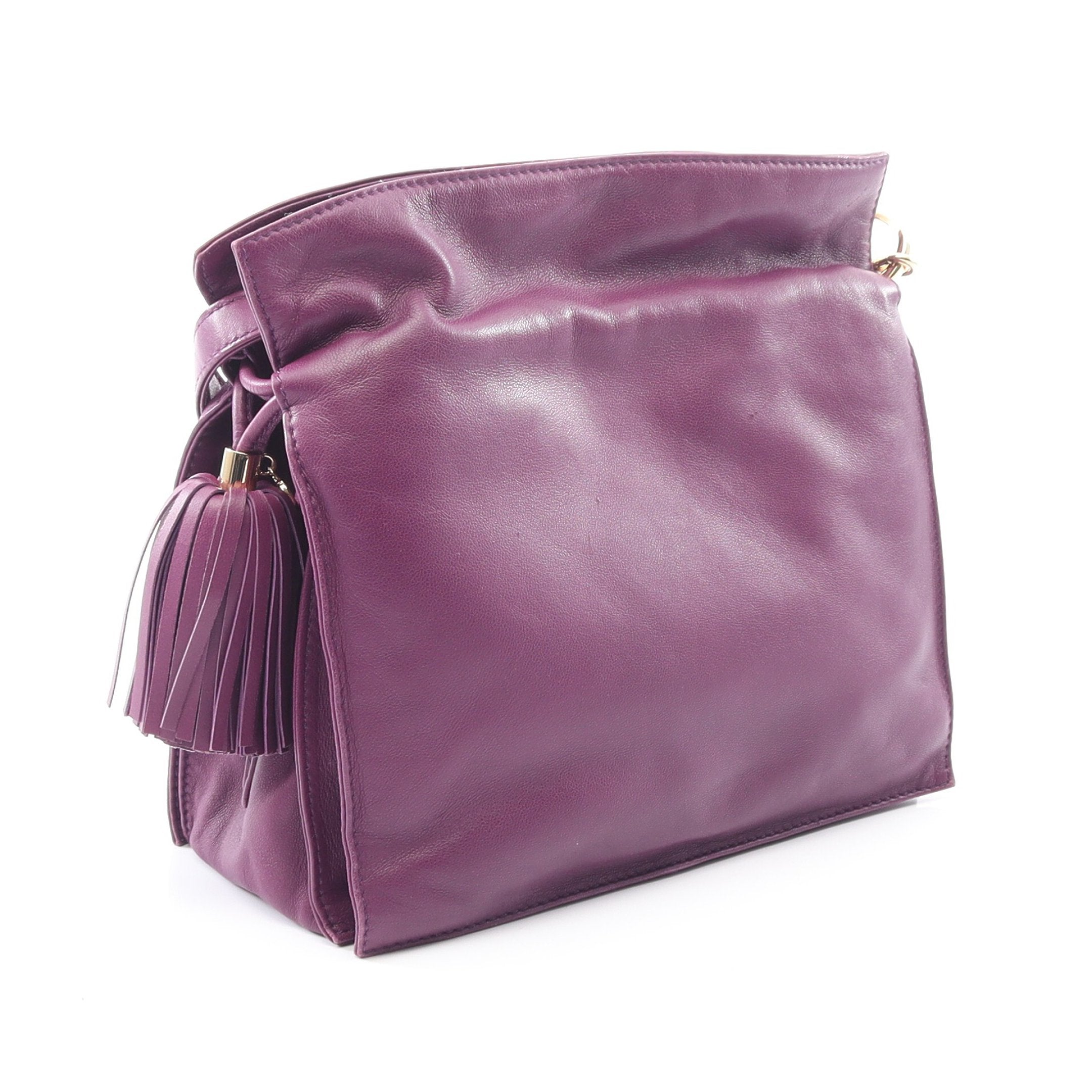 フラメンコ22 ショルダーバッグ レザー パープル タッセル ロエベ – RECLO