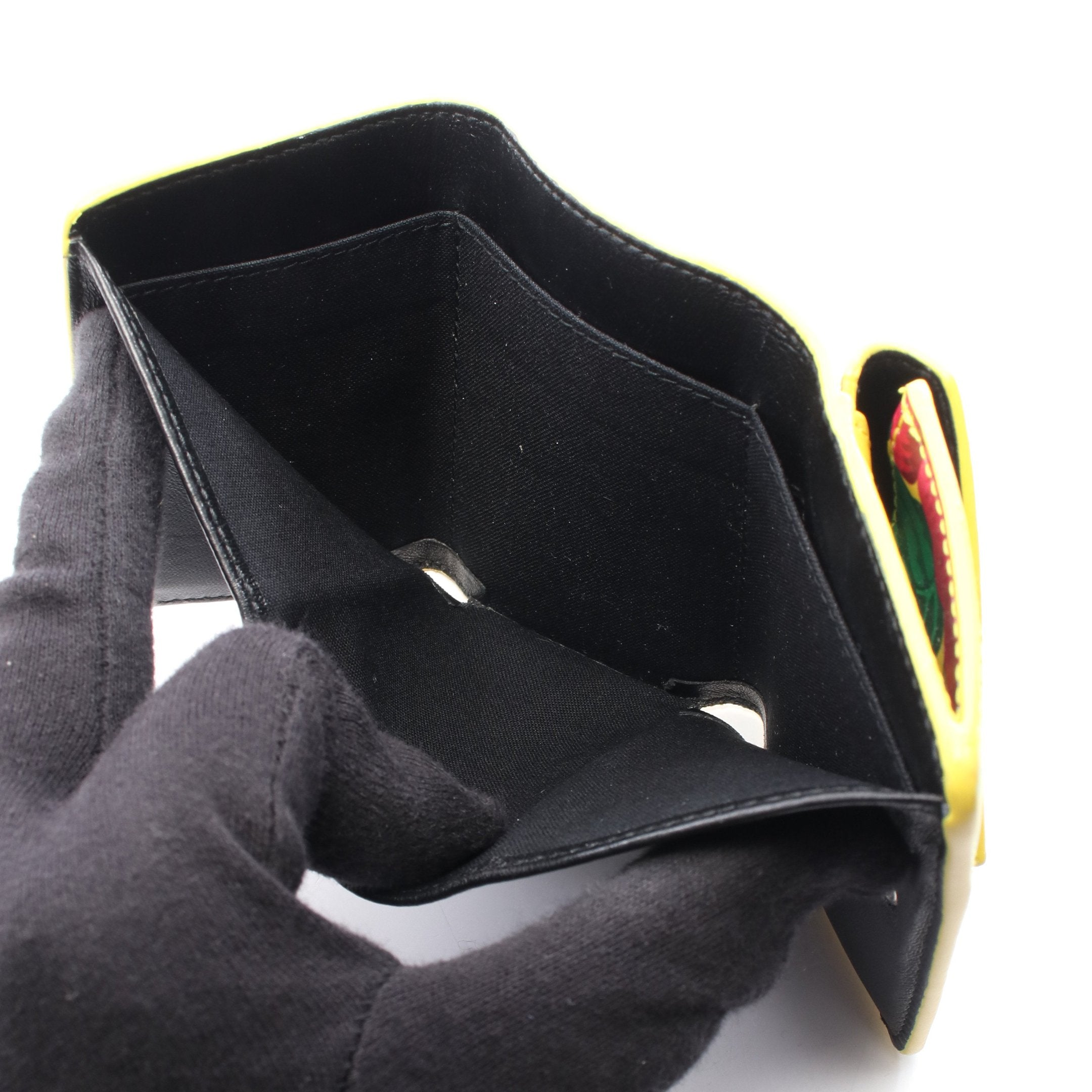 し*う様 BALENCIAGA ペーパーミニ 花柄 レザー 折財布 三折り マル ペーパーミニウォレット 三つ折り財布 花柄 レザー イエロー マルチ