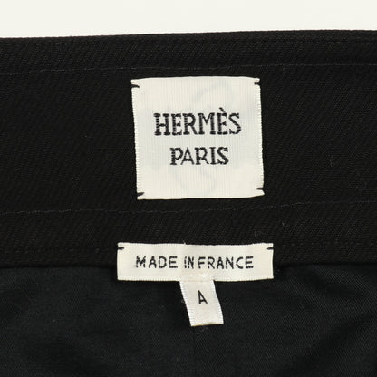クロップド テーパード パンツ コットン ブラック エルメス ボトムス HERMES