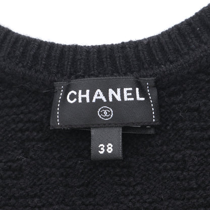 ココマーク チェーントリム ニットワンピース ノースリーブ カシミヤ ブラック 23B シャネル ワンピース CHANEL