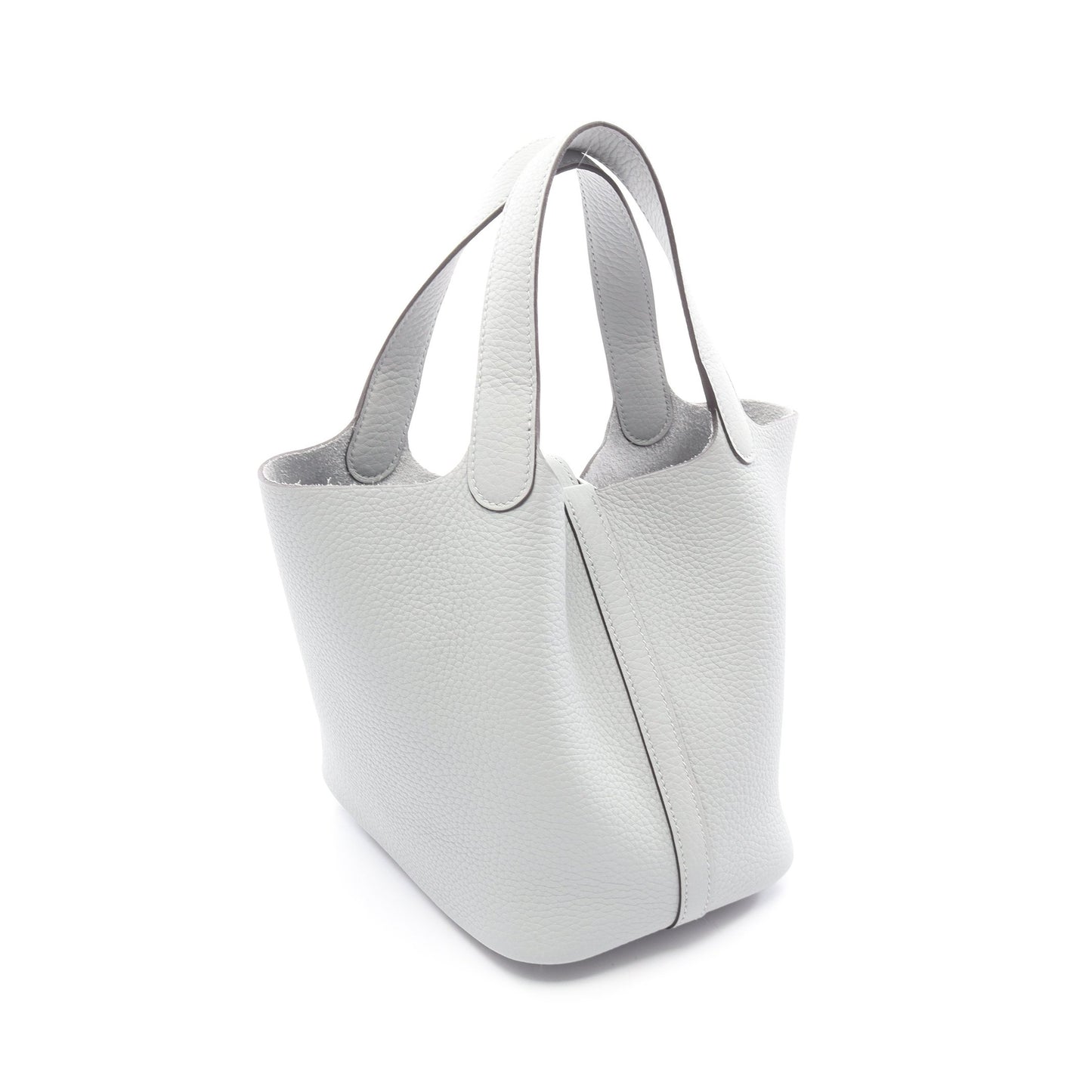 ピコタンロックPM ブルーグラシエ ハンドバッグ トリヨンクレマンス ブルーグレー シルバー金具 K刻印 エルメス バッグ HERMES