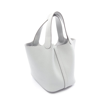 ピコタンロックPM ブルーグラシエ ハンドバッグ トリヨンクレマンス ブルーグレー シルバー金具 K刻印 エルメス バッグ HERMES