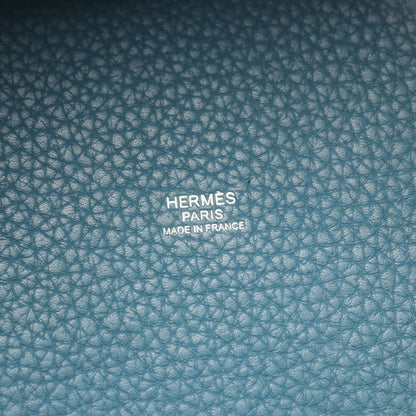 ピコタンロックPM ブルージーン ハンドバッグ トリヨンクレマンス ライトブルー シルバー金具 T刻印 エルメス バッグ HERMES