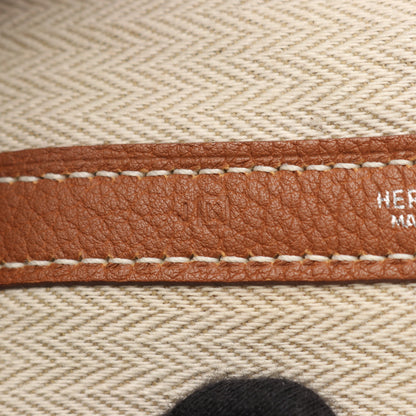 ガーデンパーティPM ゴールド ハンドバッグ トートバッグ ネゴンダ ライトブラウン シルバー金具 □K刻印 エルメス バッグ HERMES