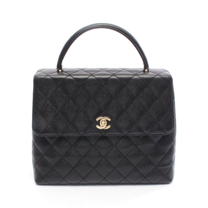 マトラッセ ハンドバッグ キャビアスキン ブラック ゴールド金具 シャネル バッグ CHANEL