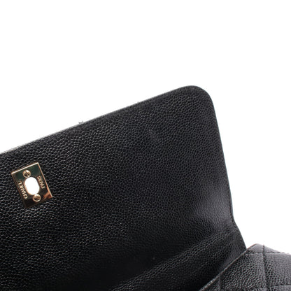 マトラッセ ハンドバッグ キャビアスキン ブラック ゴールド金具 シャネル バッグ CHANEL