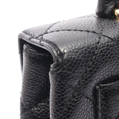マトラッセ ハンドバッグ キャビアスキン ブラック ゴールド金具 シャネル バッグ CHANEL
