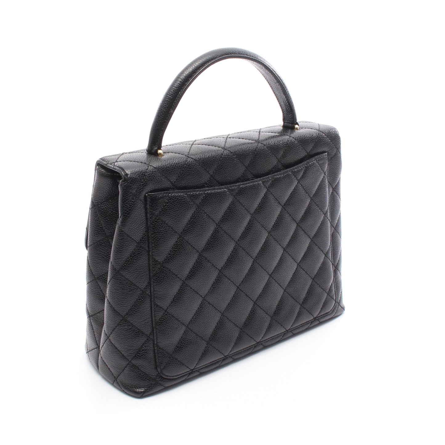 マトラッセ ハンドバッグ キャビアスキン ブラック ゴールド金具 シャネル バッグ CHANEL