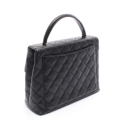 マトラッセ ハンドバッグ キャビアスキン ブラック ゴールド金具 シャネル バッグ CHANEL
