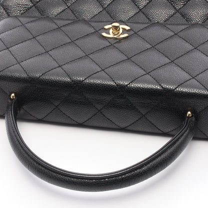 マトラッセ ハンドバッグ キャビアスキン ブラック ゴールド金具 シャネル バッグ CHANEL