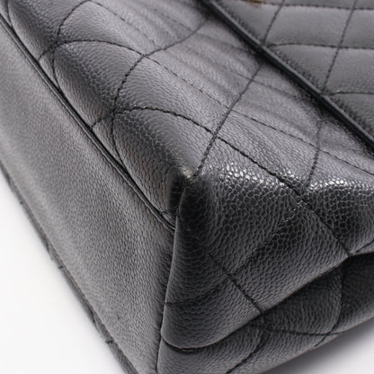 マトラッセ ハンドバッグ キャビアスキン ブラック ゴールド金具 シャネル バッグ CHANEL