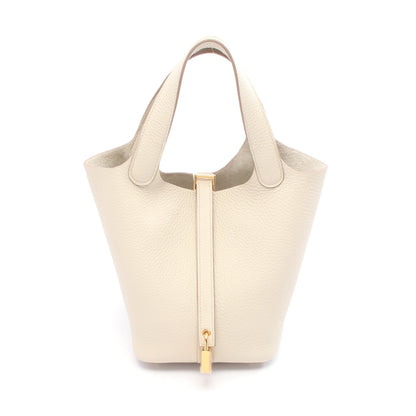 ピコタンロックPM べトン ハンドバッグ トリヨンクレマンス アイボリー ゴールド金具 K刻印 エルメス バッグ HERMES