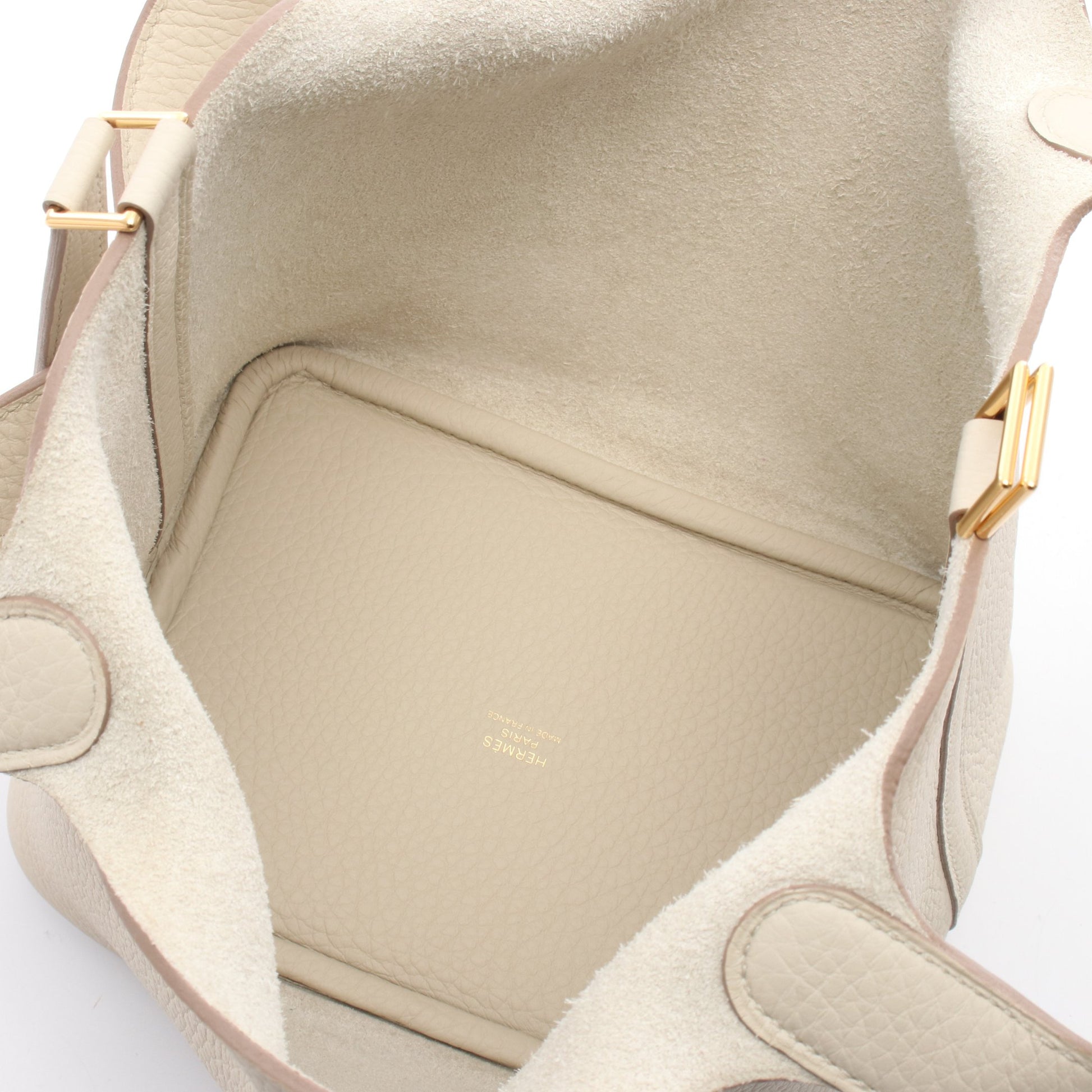 ピコタンロックPM べトン ハンドバッグ トリヨンクレマンス アイボリー ゴールド金具 K刻印 エルメス バッグ HERMES