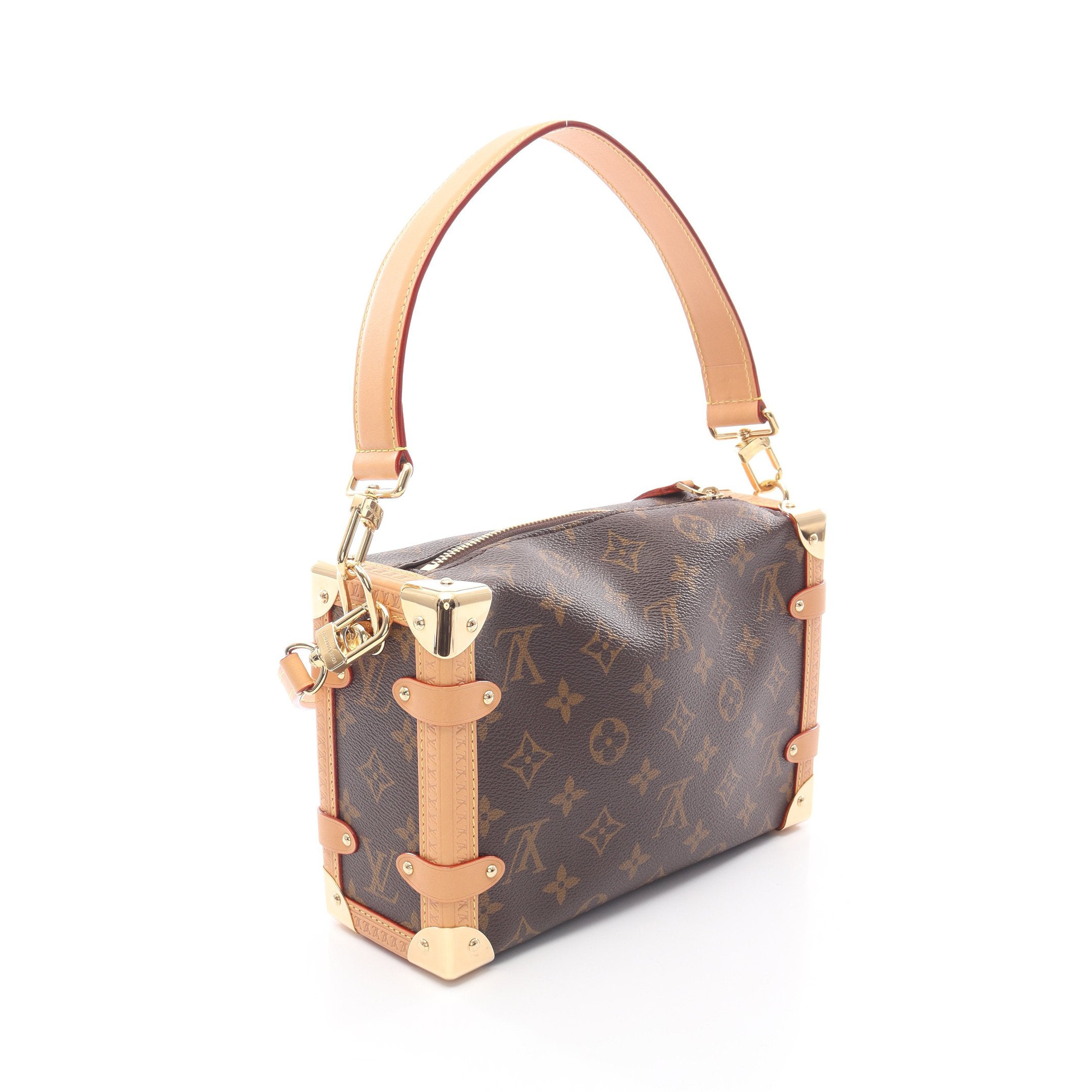 サイドトランクMM モノグラム ハンドバッグ PVC レザー ブラウン 2WAY