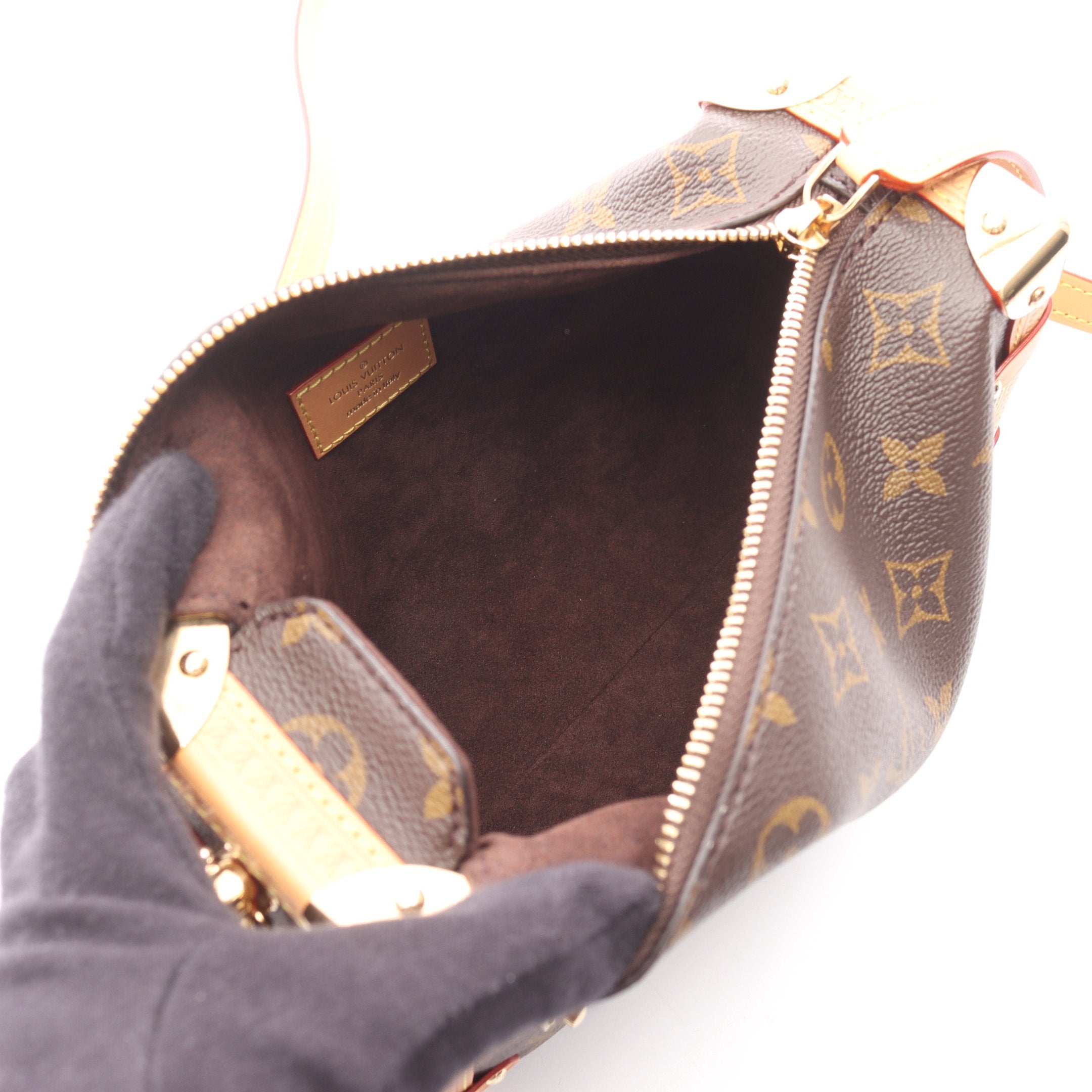 サイドトランクMM モノグラム ハンドバッグ PVC レザー ブラウン 2WAY