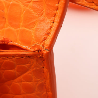 GOSSIP ゴシップ ショルダーバッグ レザー オレンジ クロコ型押し ネオンカラー バレンシアガ バッグ BALENCIAGA