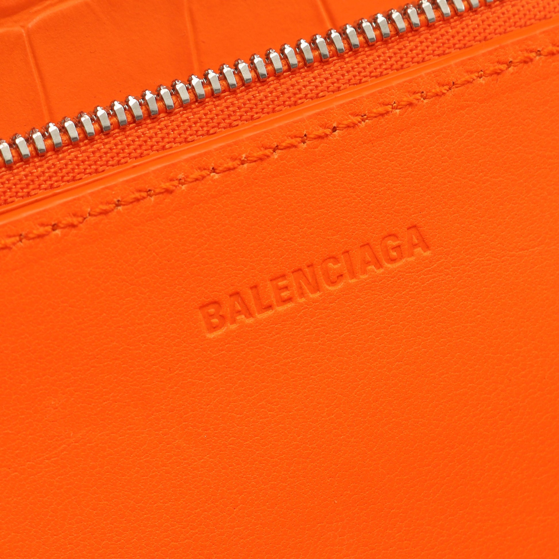 GOSSIP ゴシップ ショルダーバッグ レザー オレンジ クロコ型押し ネオンカラー バレンシアガ バッグ BALENCIAGA