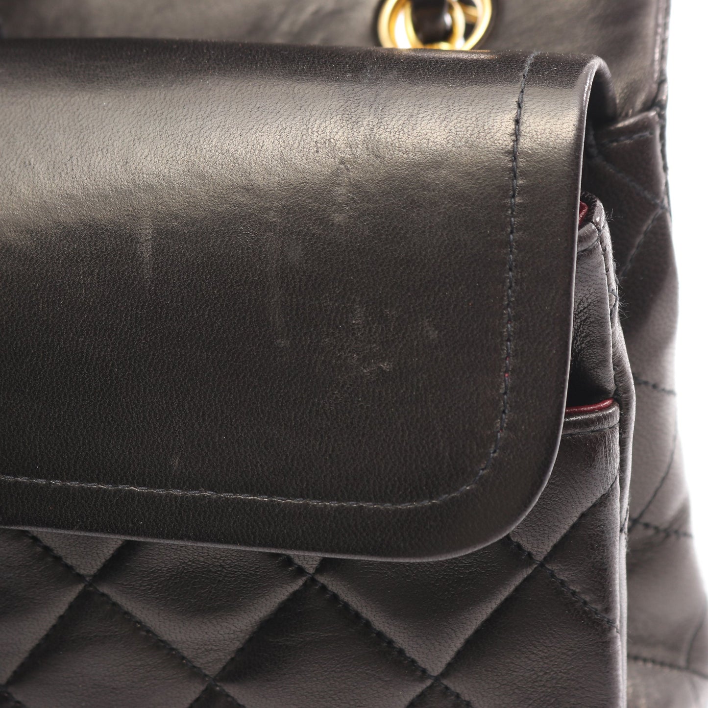 マトラッセ Wフラップ Wチェーンショルダーバッグ ラムスキン ブラック ゴールド金具 シャネル バッグ CHANEL