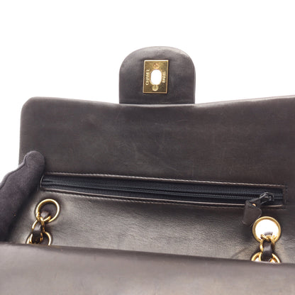 マトラッセ Wフラップ Wチェーンショルダーバッグ ラムスキン ブラック ゴールド金具 シャネル バッグ CHANEL