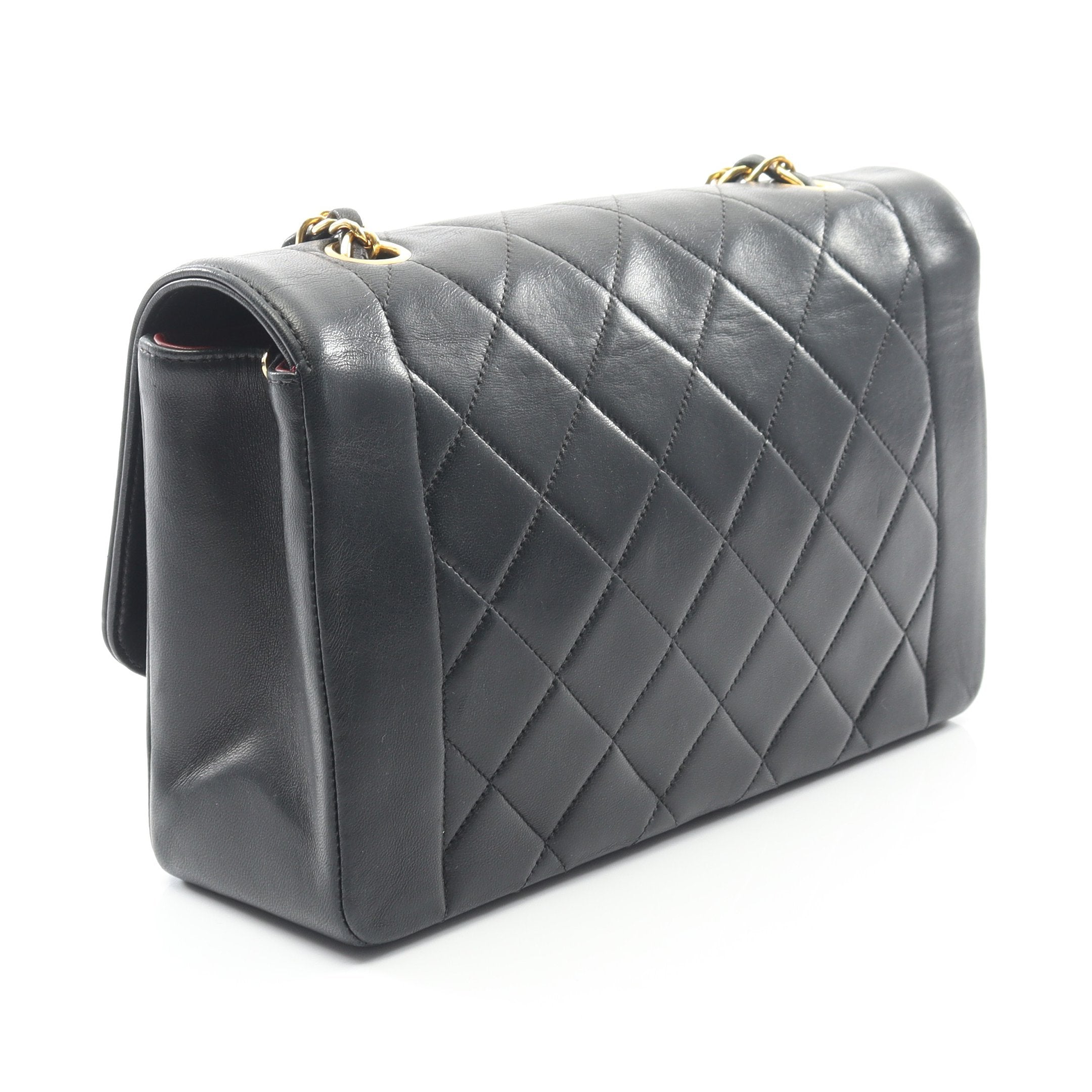 シャネル　ショルダー　マトラッセダイアナバッグ　ヴィンテージ CHANEL シャネル ショルダーバッグ トートバッグ マトラッセ キャビア