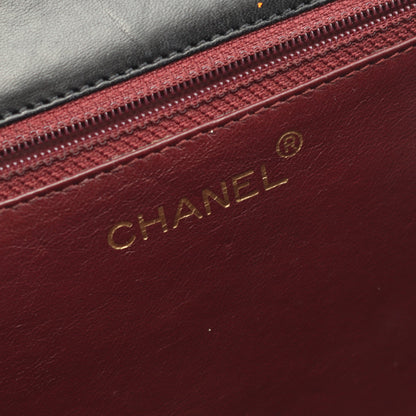 マトラッセ シングルフラップ チェーンショルダーバッグ ラムスキン ブラック ゴールド金具 シャネル バッグ CHANEL