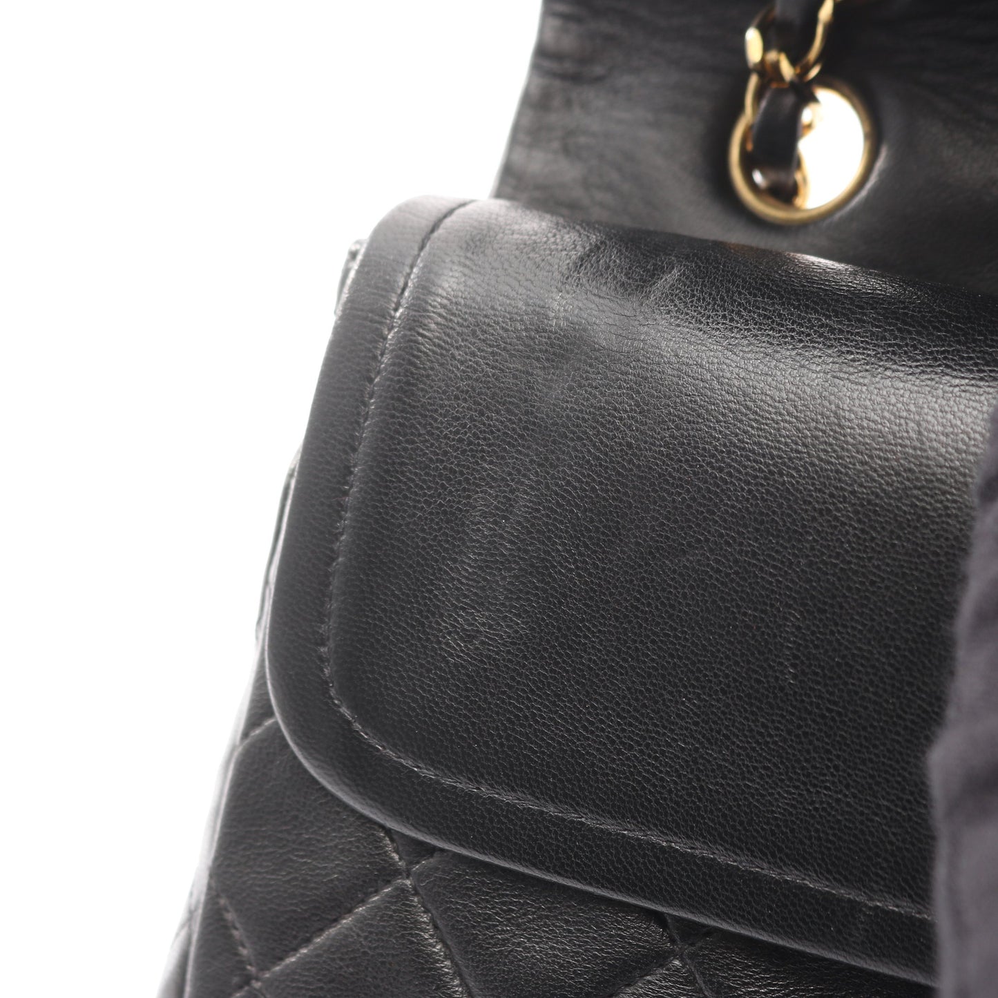 マトラッセ Wフラップ Wチェーンショルダーバッグ ラムスキン ブラック ゴールド金具 シャネル バッグ CHANEL